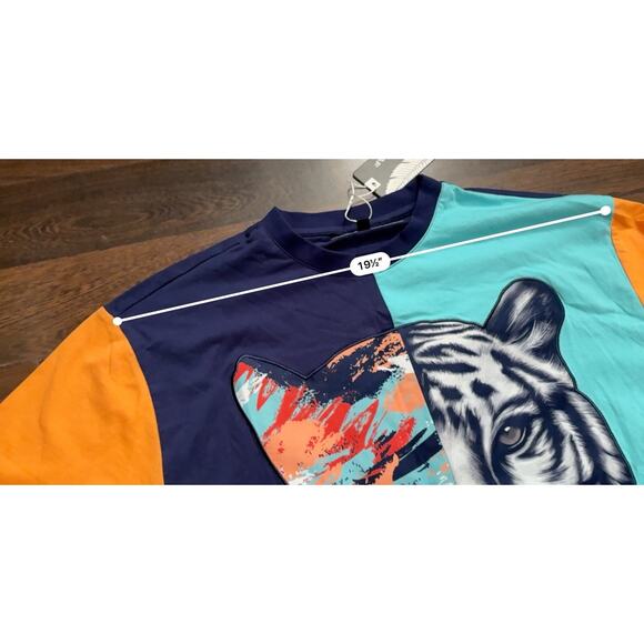 BLACK LEAF SPLIT TIGER SHIRT MENS SZ LARGE MULTI-COLOR - Picture 11 of 11